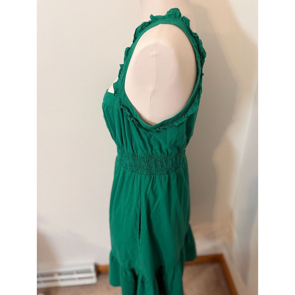 Maeve Anthropologie Green Ruffle Strap Mini Dress Women’s 8 Cotton Boho